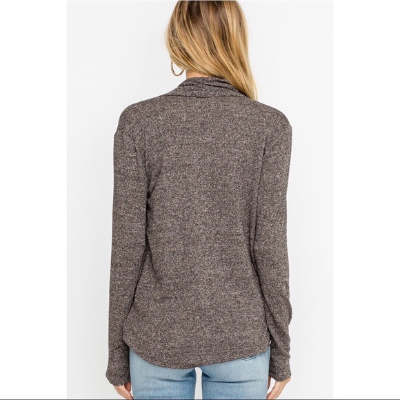 >>LAST<< Allie Draped Wrap Top - Taupe - Picture 5 of 6